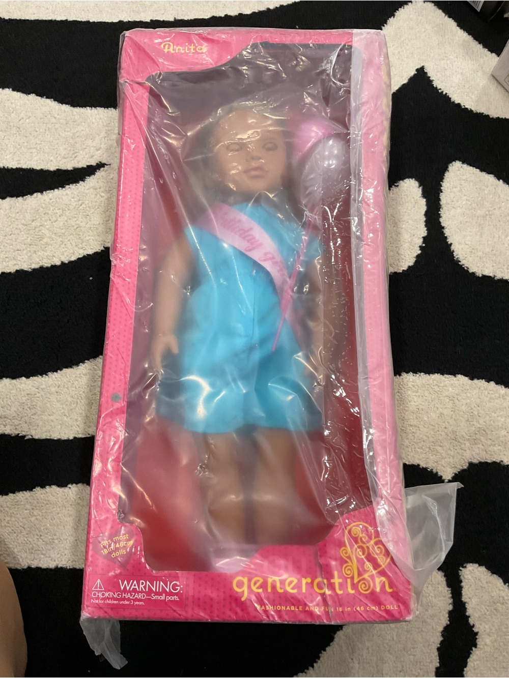 Our generation Anita Birthday Girl Doll in Turquoise Dress with Pink Sash - Picture 6 of 10